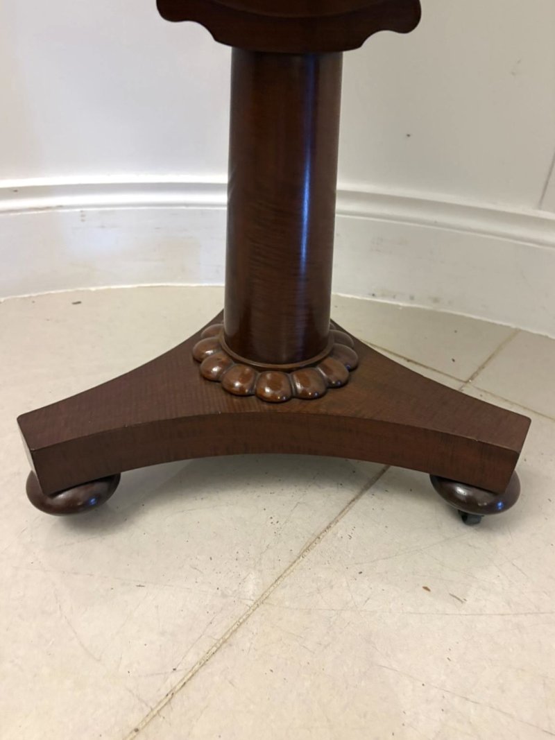 Antique Victorian Quality Mahogany Circular Sewing / Lamp Table